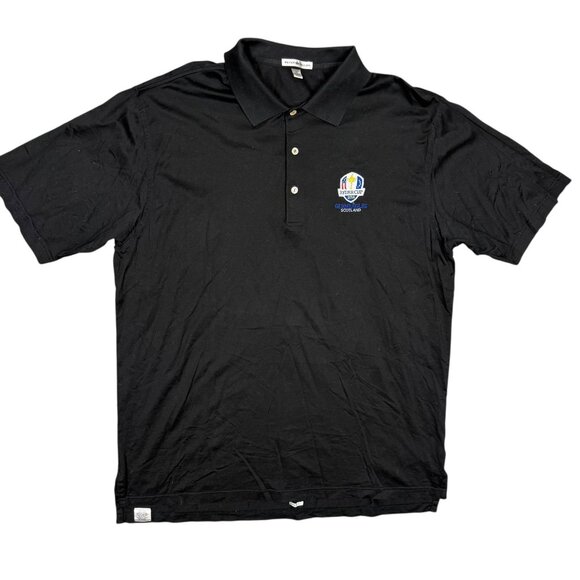 Peter Millar Other - Peter Millar Short Sleeve Polo Shirt 2014 Ryder Cup Scotland Black Cotton XL
